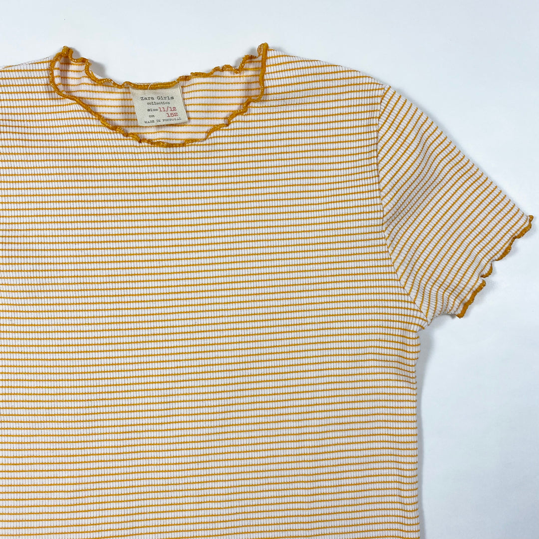 Zara yellow ribbed t-shirt 11-12/152 2