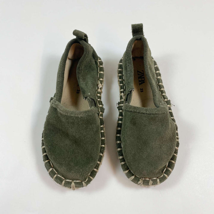 Zara khaki suede espadrilles 23 1