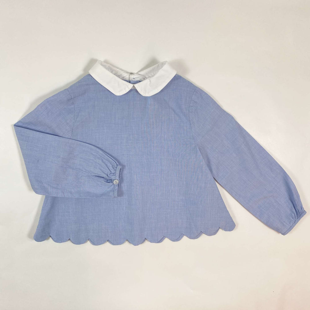 Jacadi blue blouse with petal collar 3Y 1