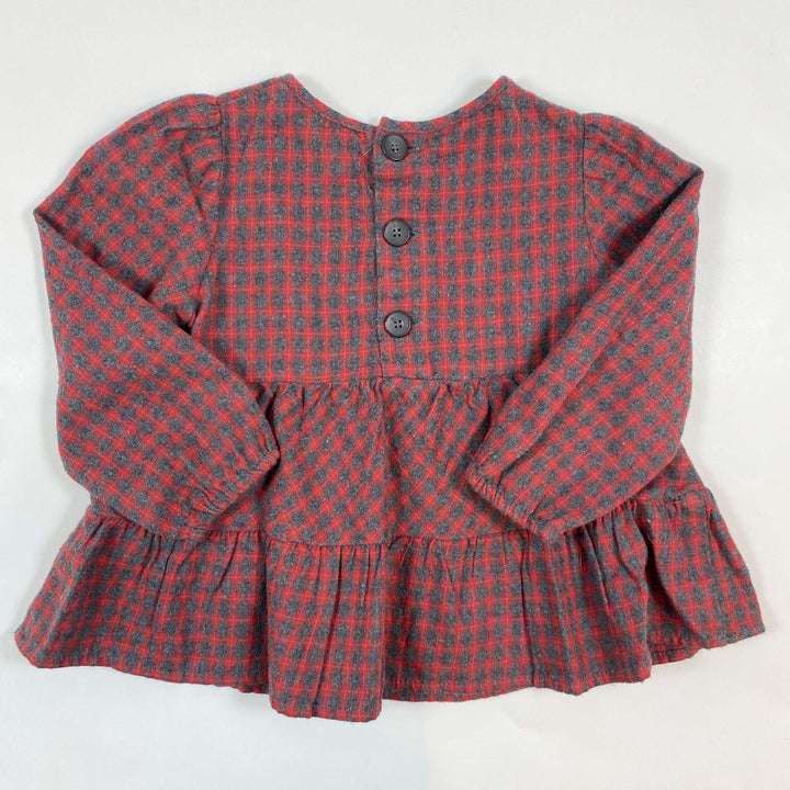 Zara red/grey tartan blouse 2-3Y/98 2