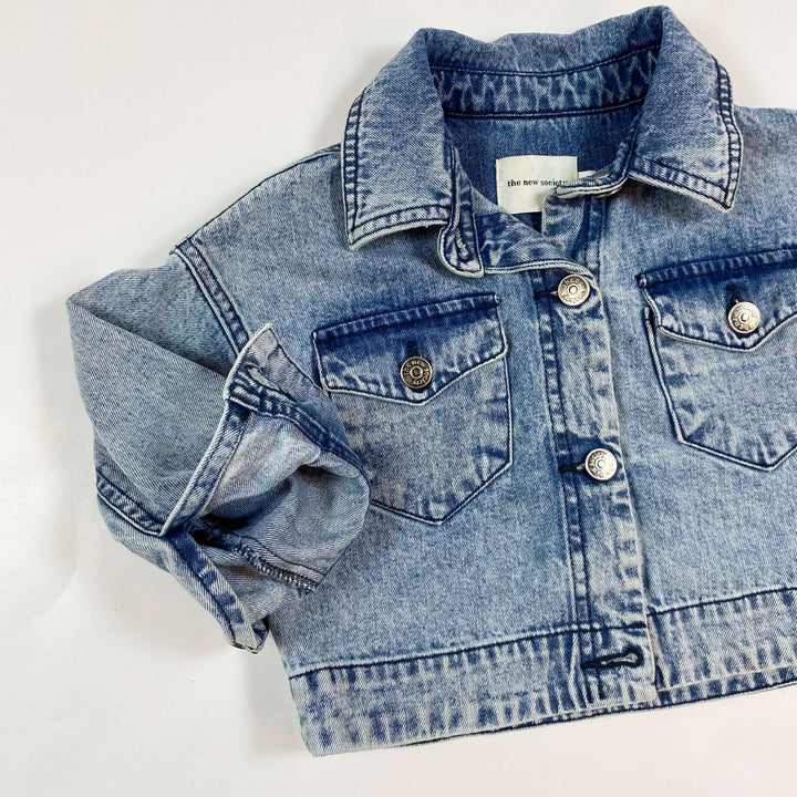 The New Society stonewashed cropped denim jacket 4Y 2