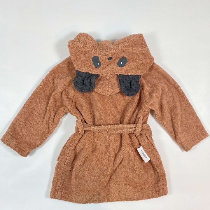 Liewood soft terracotta organic panda bathrobe 1-2Y 2