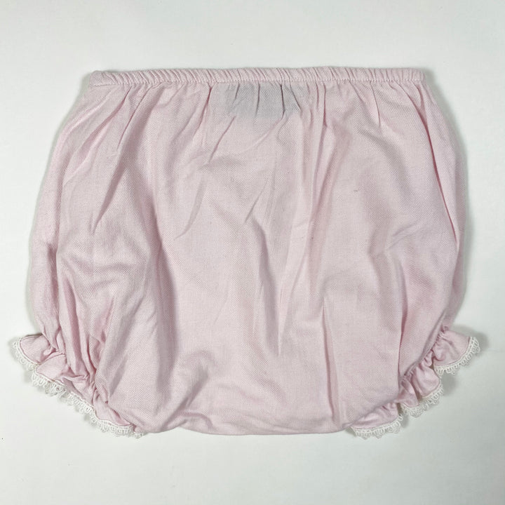 Pili Carrera soft rose bloomers with lace detailing 6M/67-75