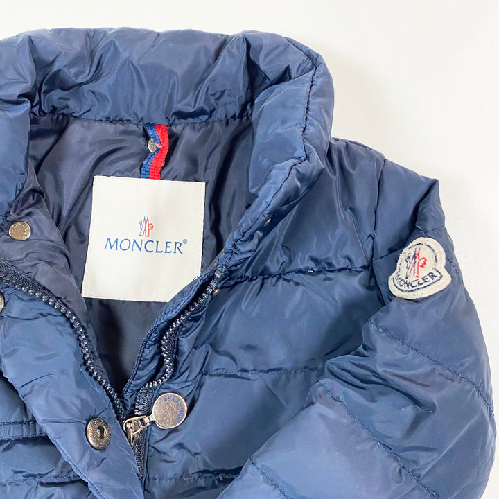 Moncler navy winter jacket with removable hood 12-18M/80 2