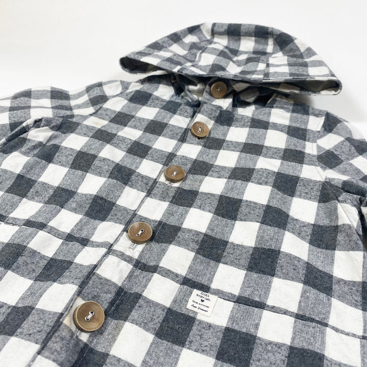 Zara grey checked spring jacket with hood 18-24M/92 2