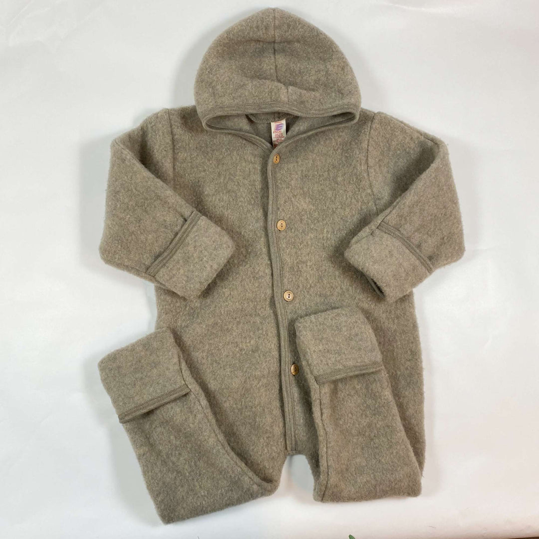 Engel brown melange wool fleece overall 86/92 1