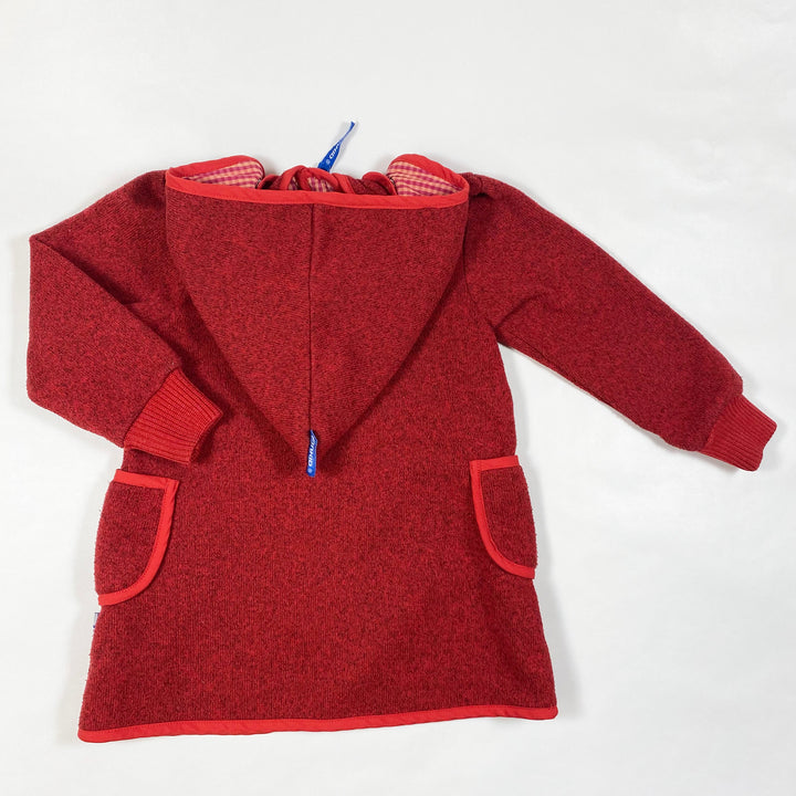 Finkid red fleece jacket with removable hood 100/110 3