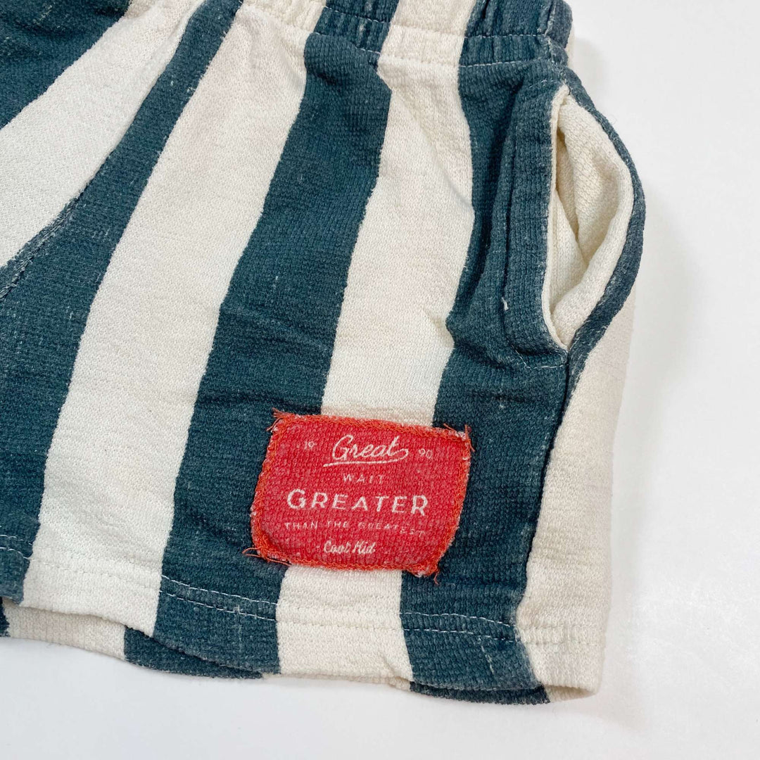 Zara petrol stripe french terry shorts 2-3Y/98 2