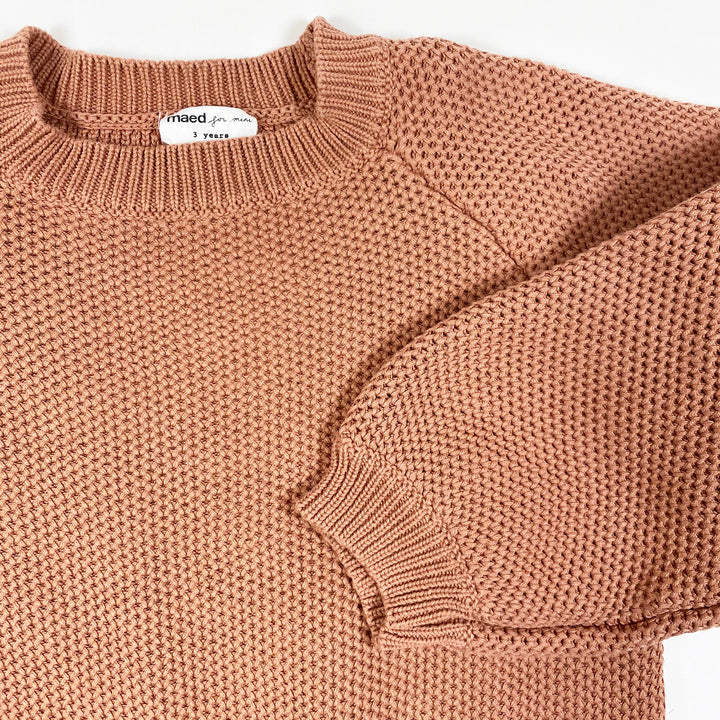 Maed for Mini vintage pink oversize cotton knit jumper 3Y