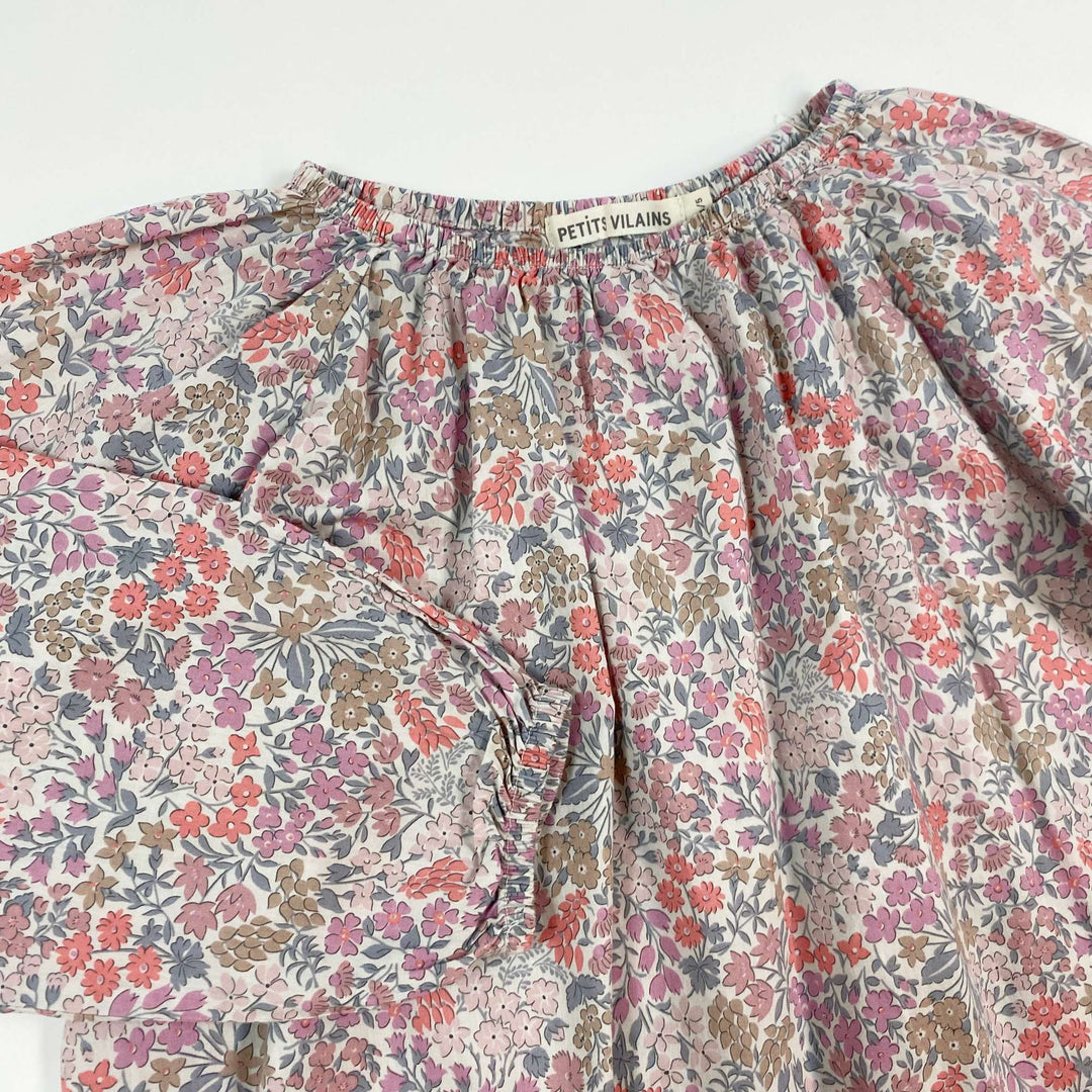 Petits Vilains purple floral blouse 4-5Y 2