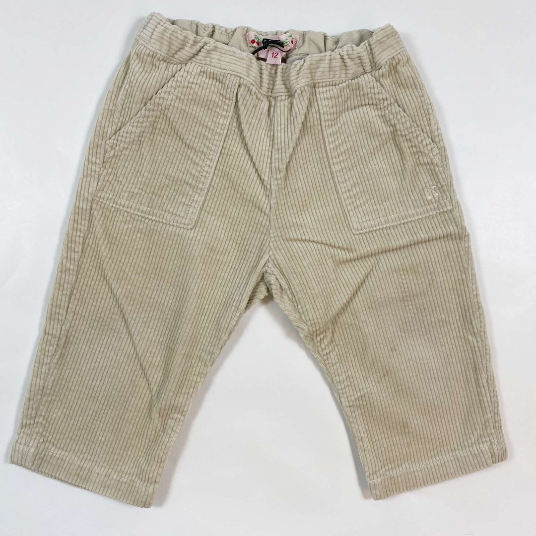 Bonpoint beige corduroy trousers 12M 1