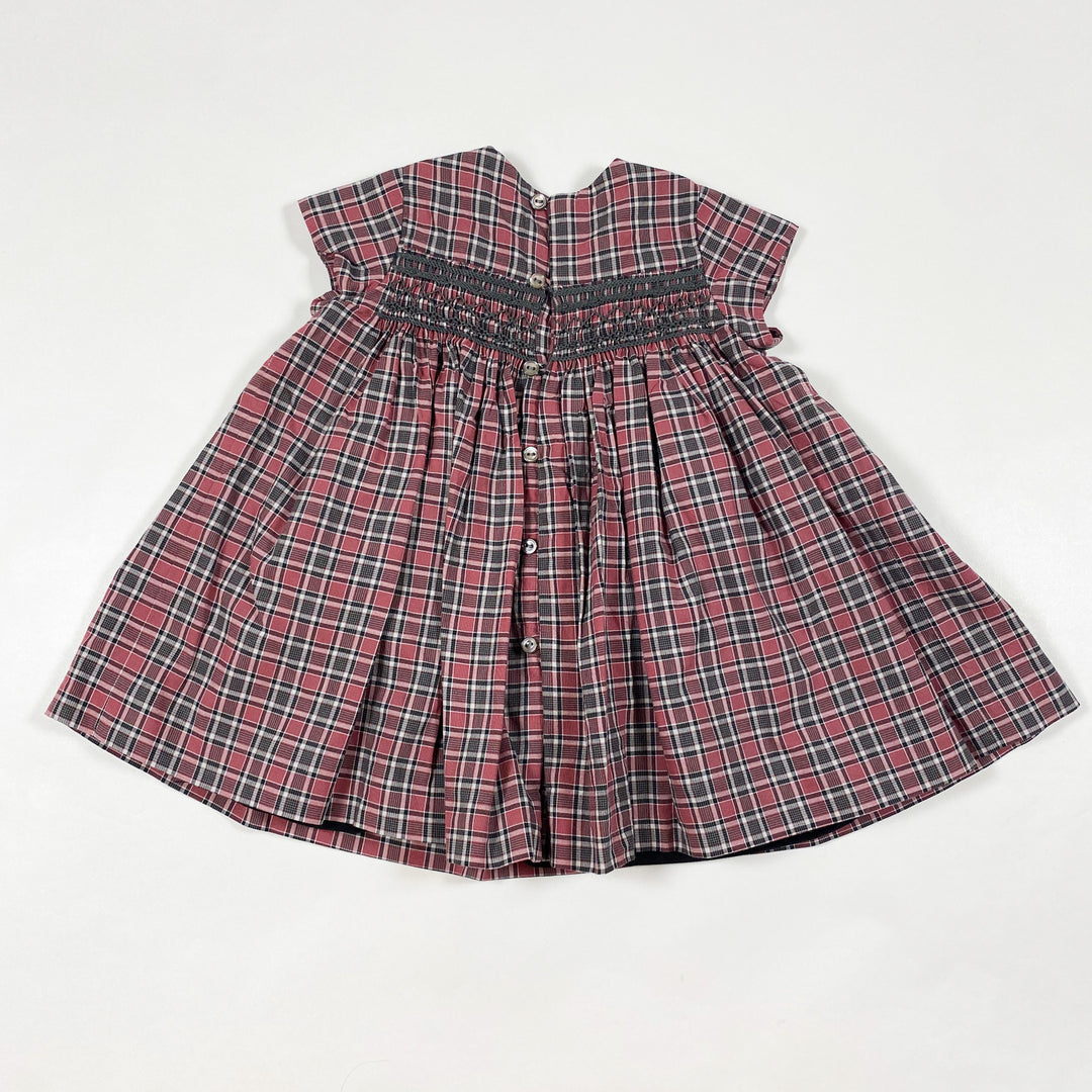 Bonpoint bordeaux smocked dress 6M 3