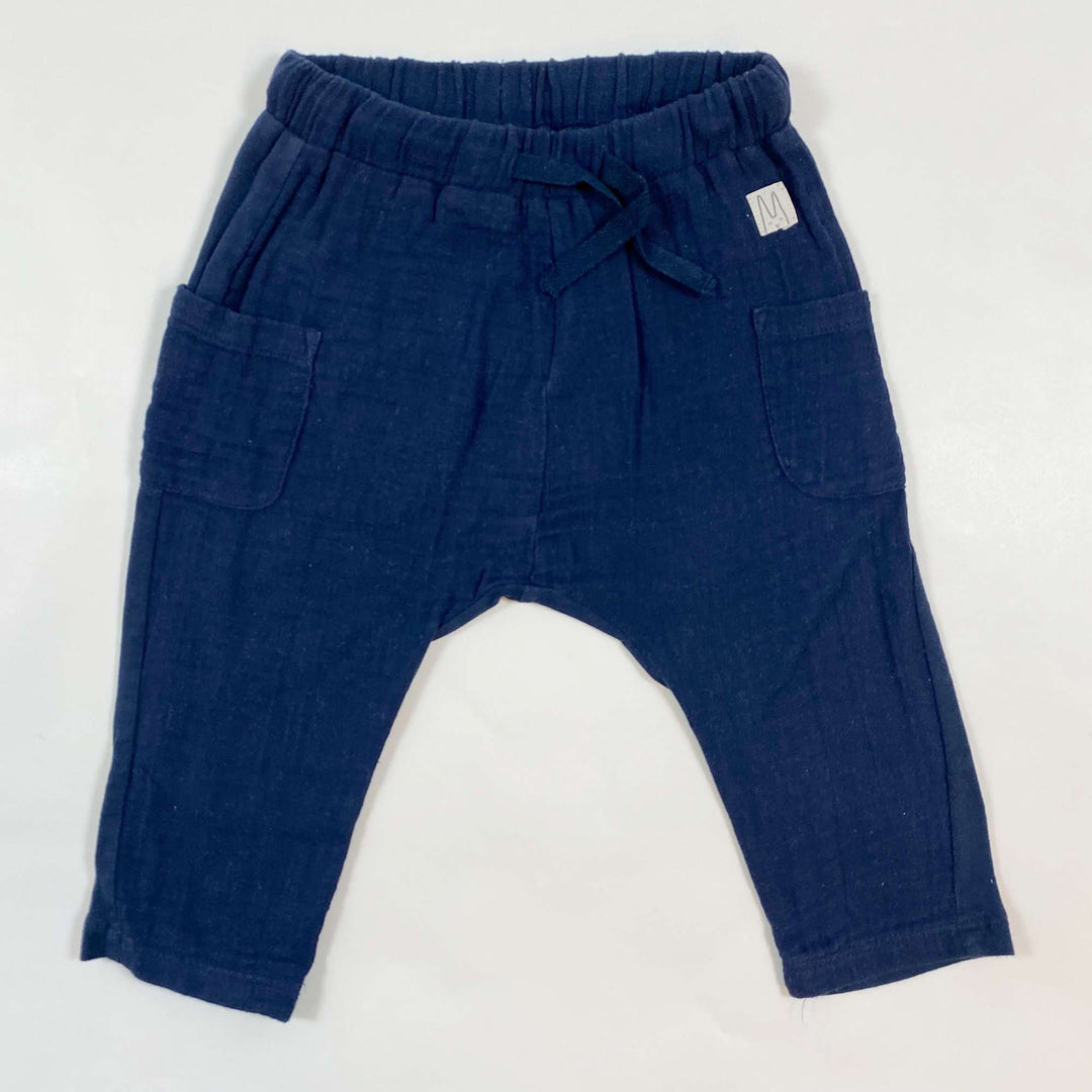 Lindex blue cotton summer trousers 6-9M/74 1