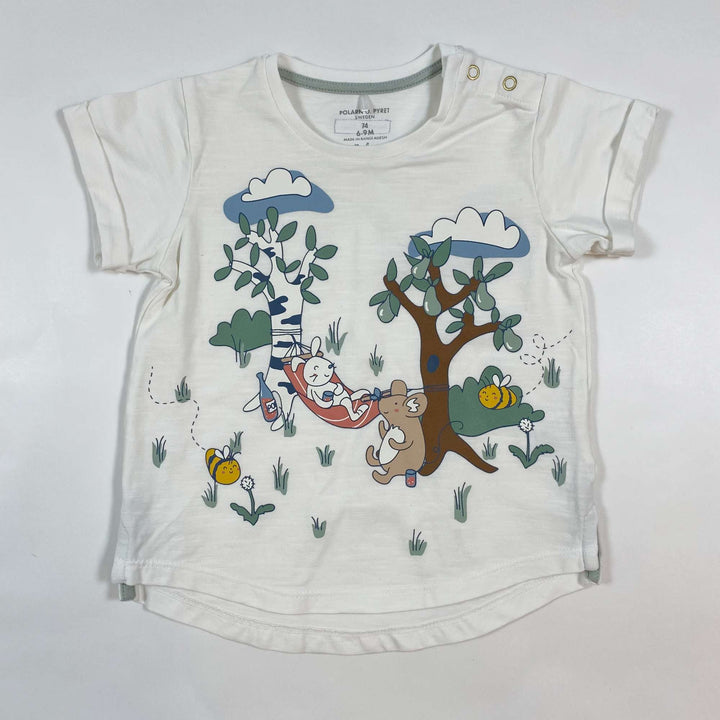 Polarn O. Pyret white summer print t-shirt 6-9M/74 1