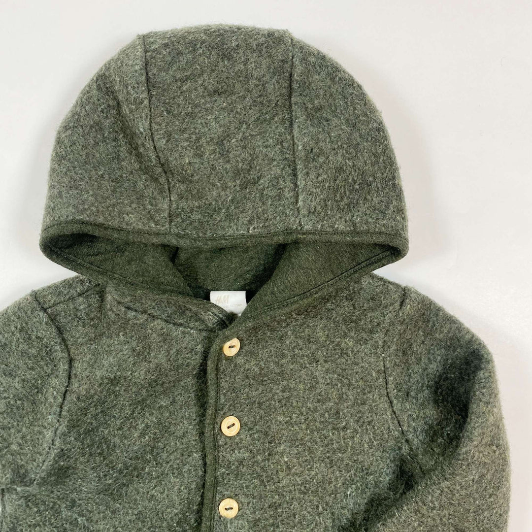 H&M grey wool fleece jacket 12M/80 2