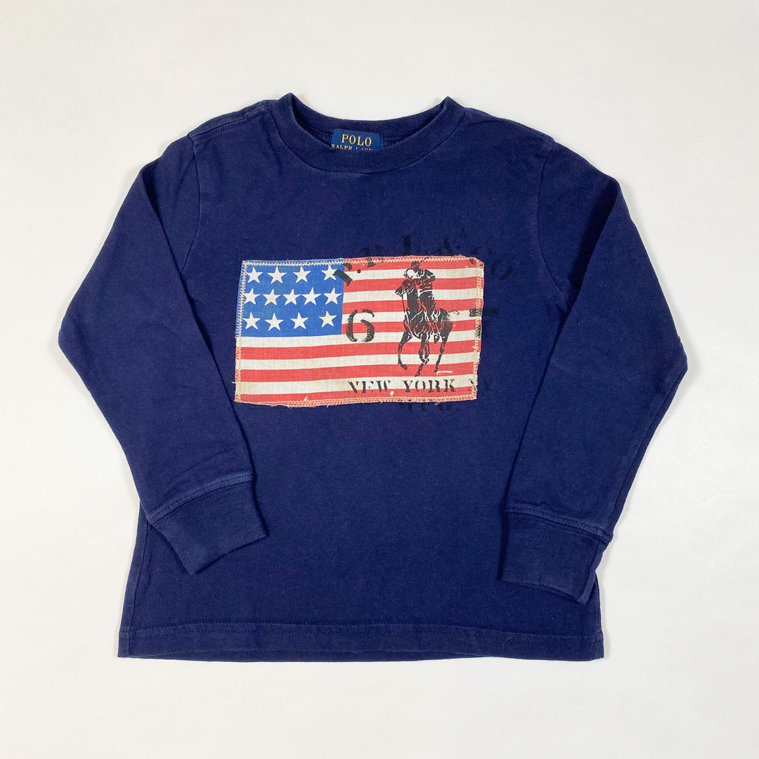 Ralph Lauren navy US flag longsleeved T-shirt 3/3T 1