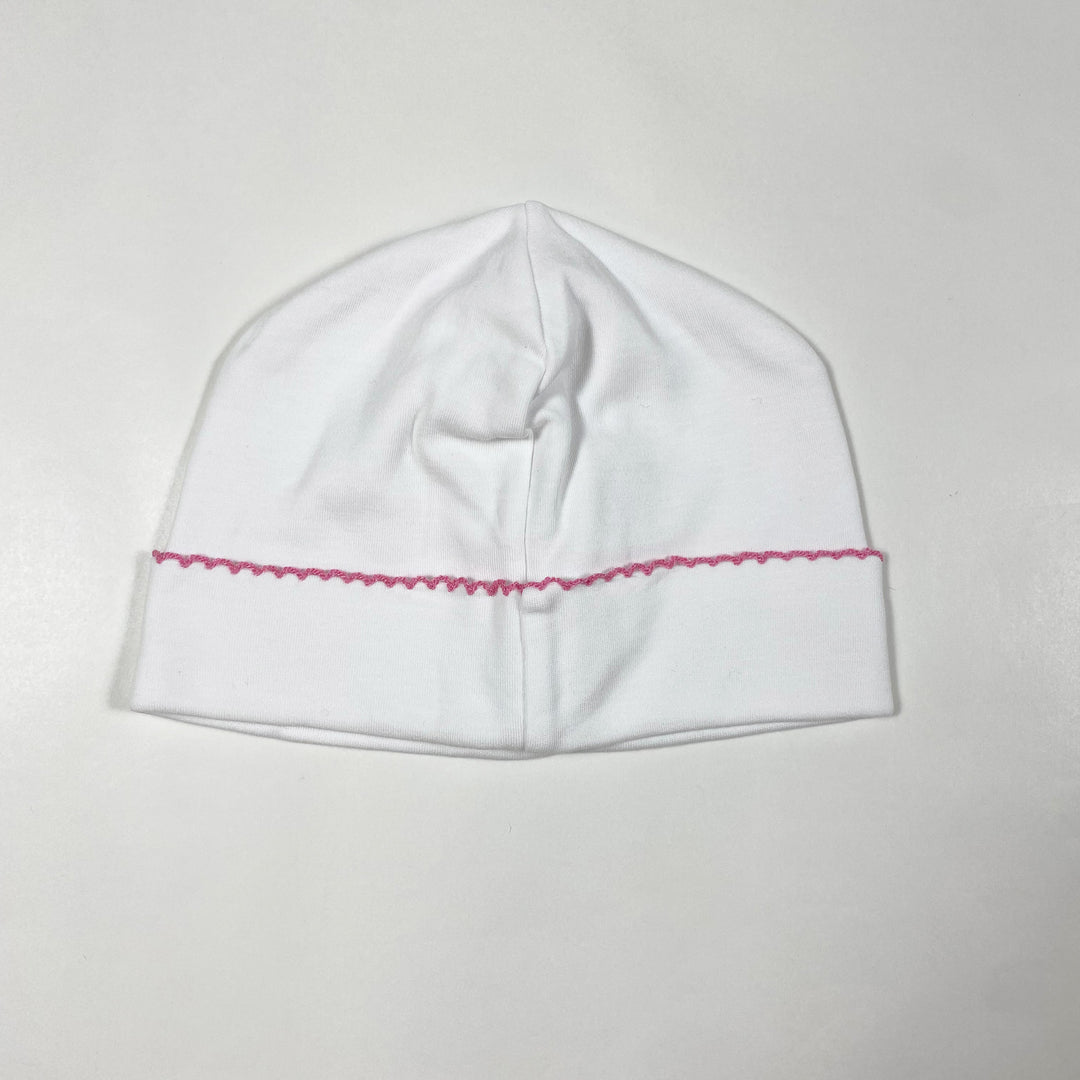 Harrods white baby hat heart one size 2