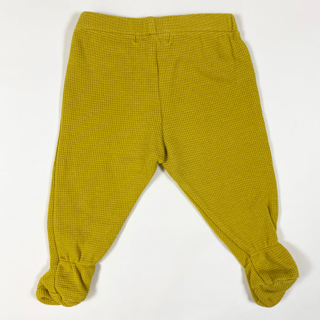 Serendipity Organics mustard waffle leggings with feet 62/3M