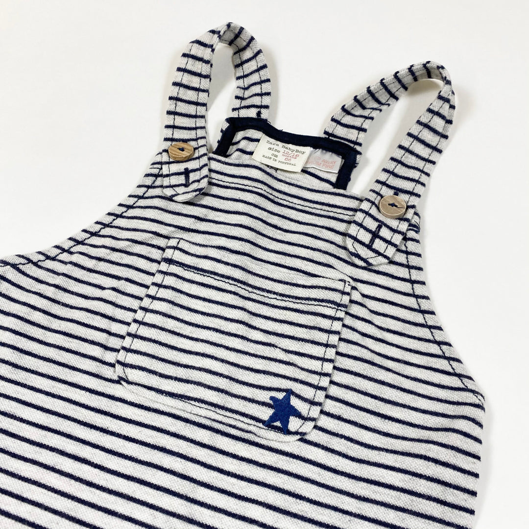 Zara navy stripe jersey dungarees 12-18M/86 2