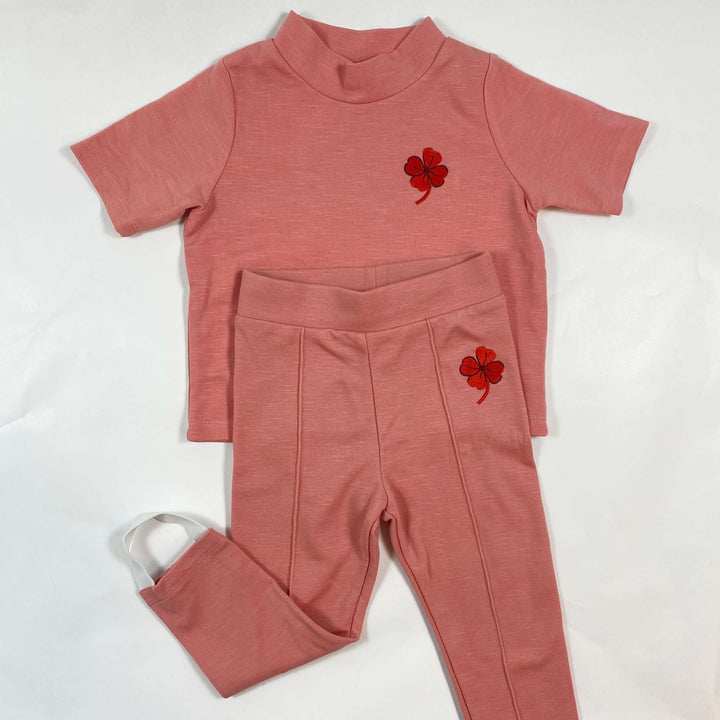 Mini Rodini pink lucky clover organic cotton set 80/86 1