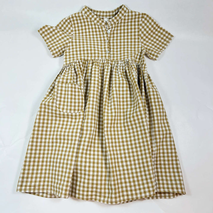 Rylee + Cru mustard gingham dress  4-5Y 1