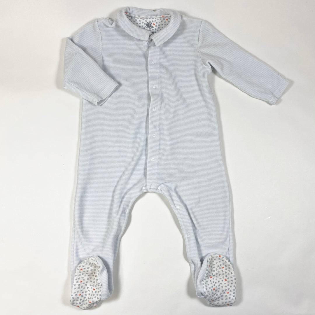 Petit Bateau baby blue velour pyjama 24M/86