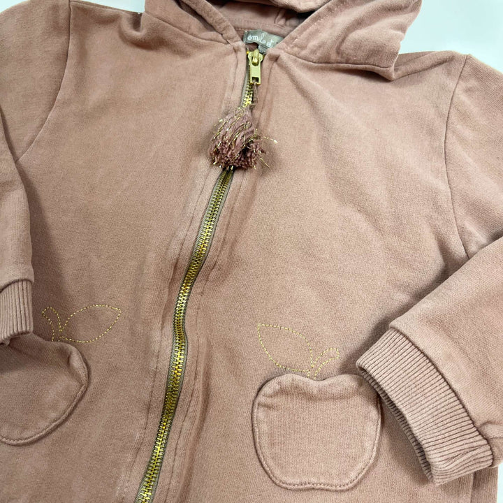 Emile et Ida terracotta zip hoodie 6Y 2