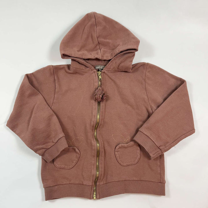 Emile et Ida terracotta zip hoodie 6Y 1