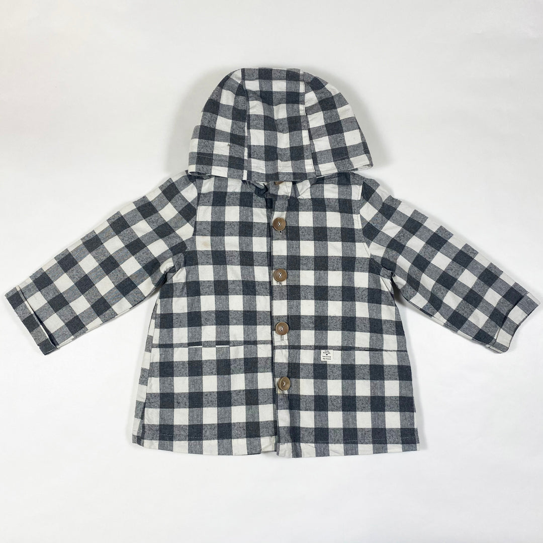 Zara grey checked spring jacket with hood 18-24M/92 1