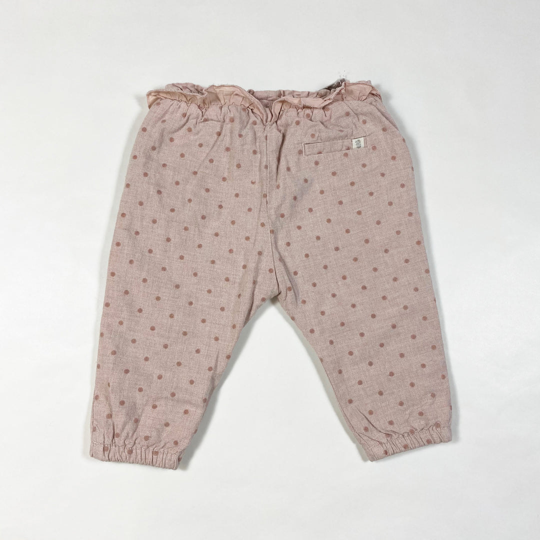 Zara soft lillac polkadots pants with fringes 6-9M/74 2