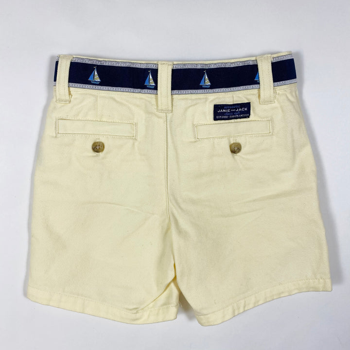 Janie and Jack verblichen gelbe Chino-Shorts mit Gürtel 6-12M