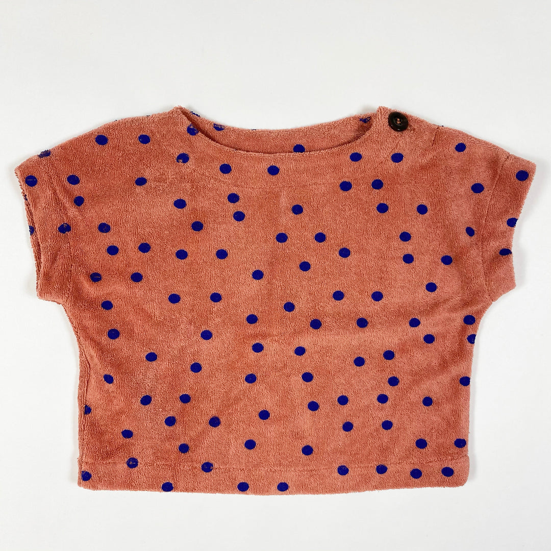 Bobo Choses orange polkadot short-sleeved terry shirt Second Season diff. sizes