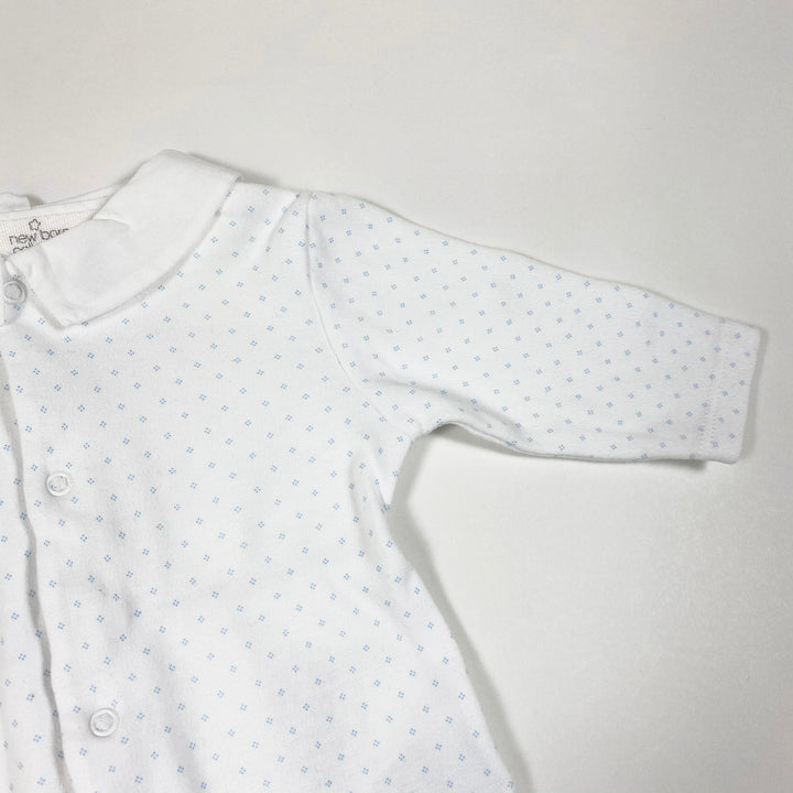 Zara weisser Pyjama mit Kragen und Füsschen 1-3M/58cm