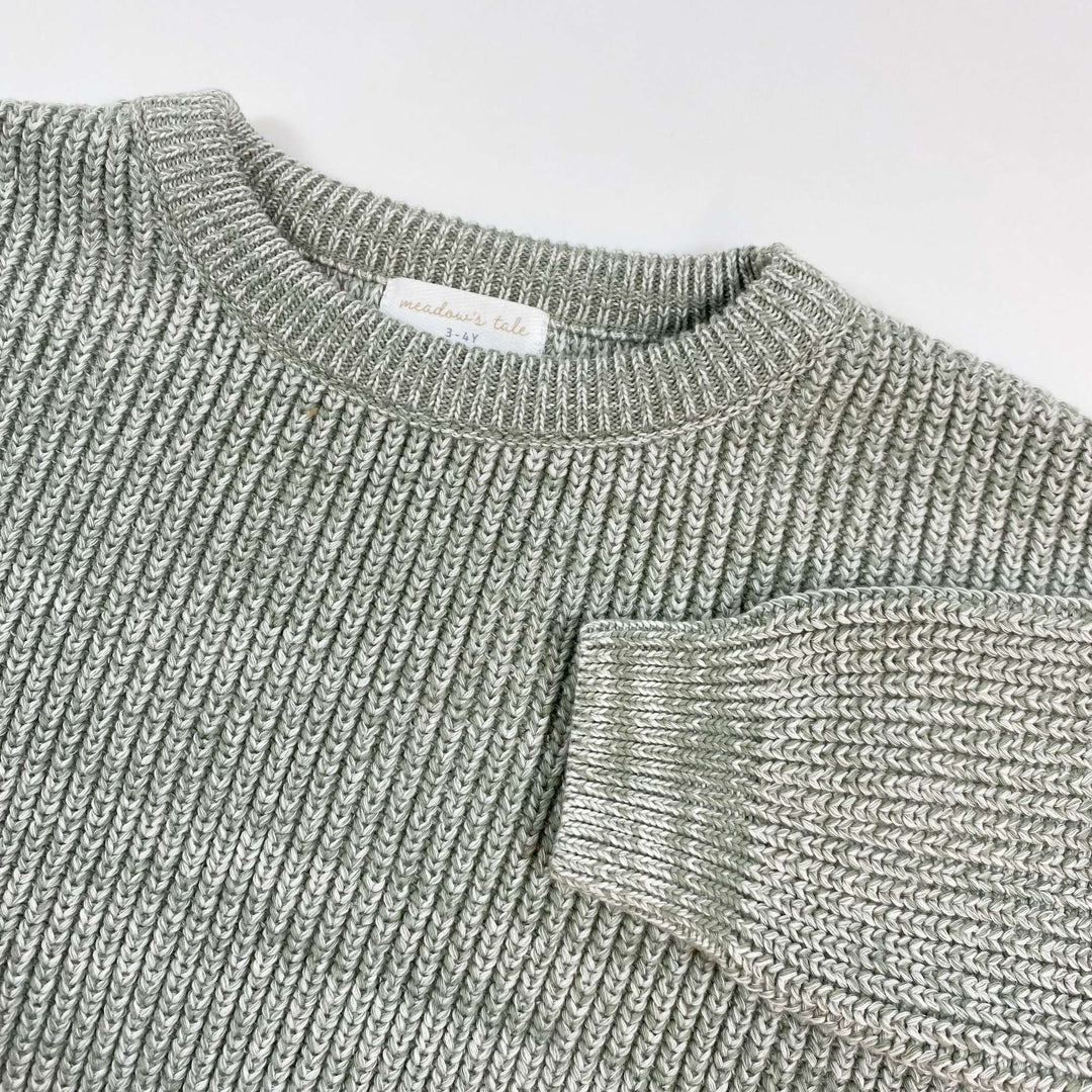 Meadow's tale sage heavy knit cotton sweater Second Season 3-4Y 2