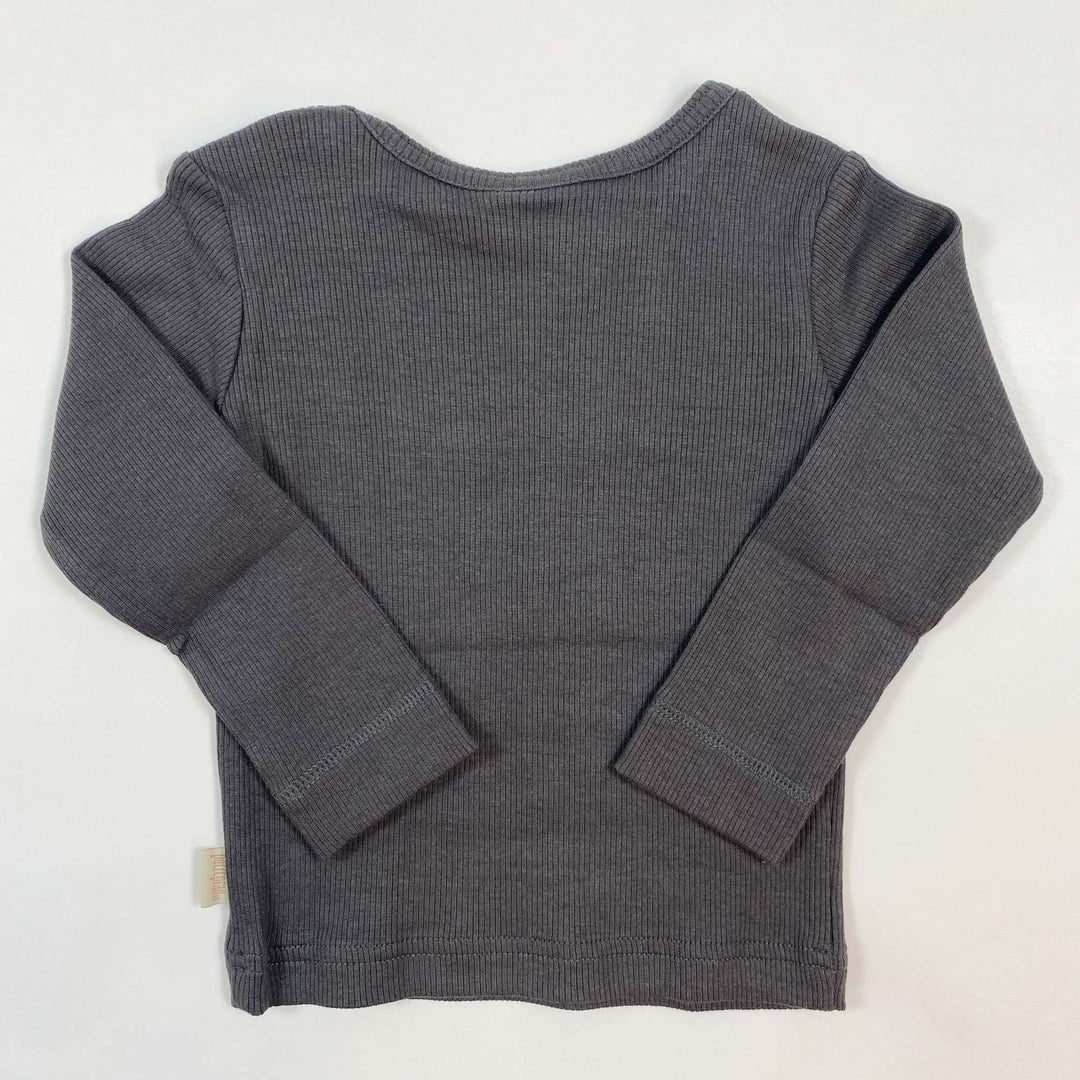Petit Piao anthracite ribbed long-sleeved shirt Second Season 80 3