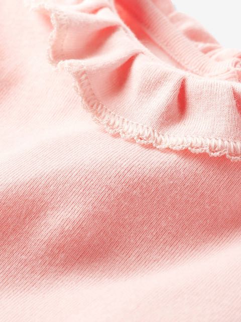 Petit Bateau light pink short-sleeved lace collar body Second Season 12M/74 2