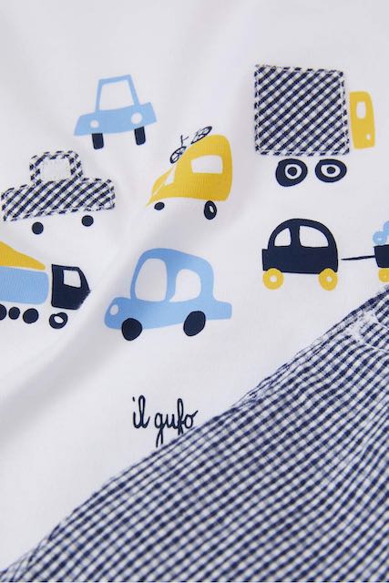 Il Gufo car print seersucker short set Second Season 3Y 3