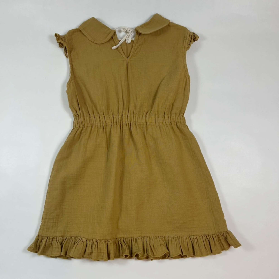 LiiLu mustard sleeveless ruffle muslin dress 4Y 2