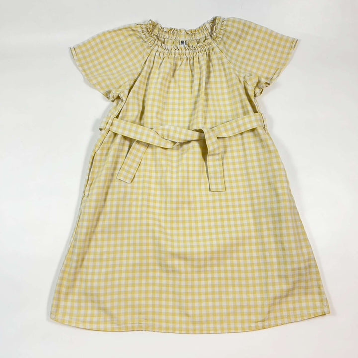 Uniqlo yellow gingham dress 5-6Y 1