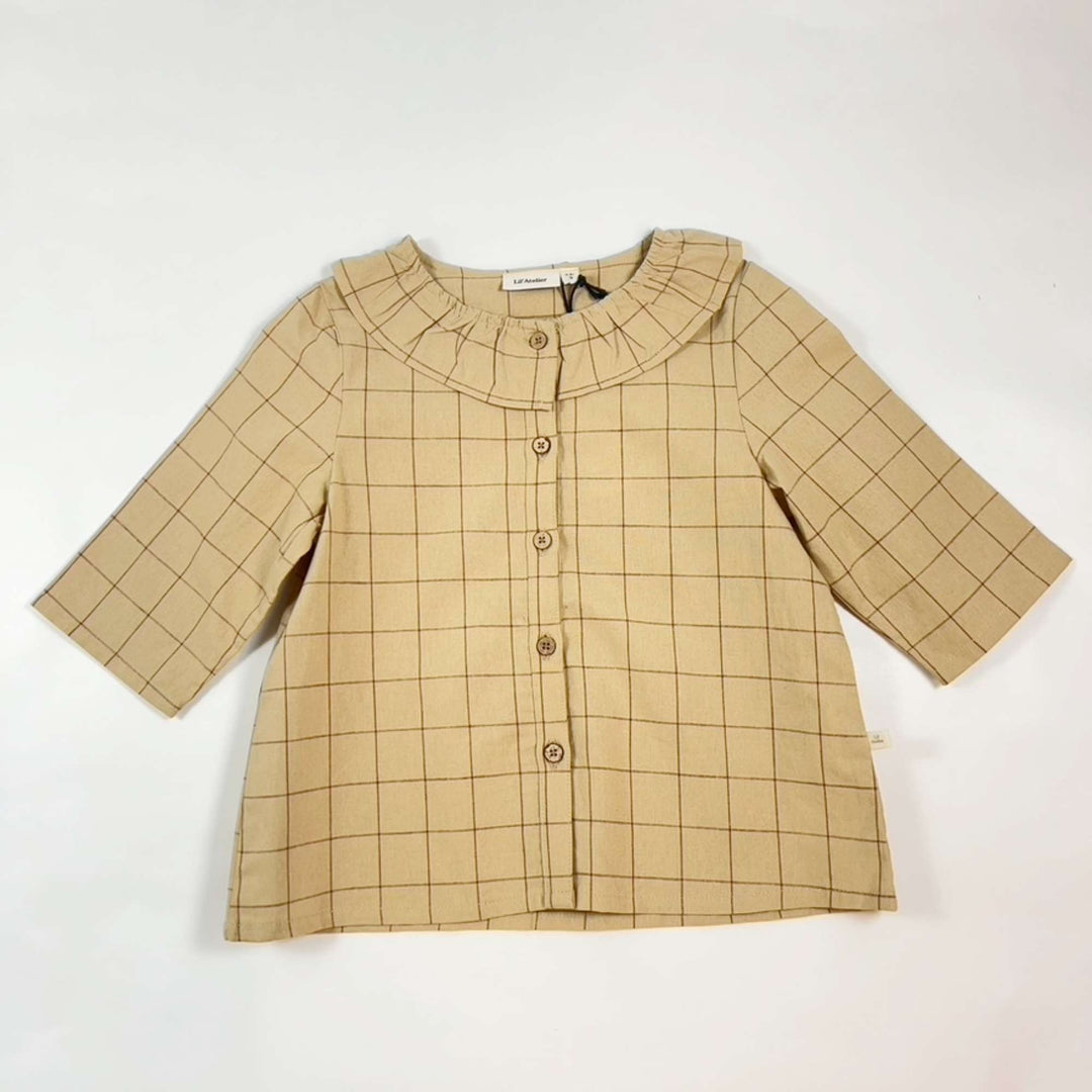 Lil' Atelier beige grid print blouse Second Season 5-6Y 1