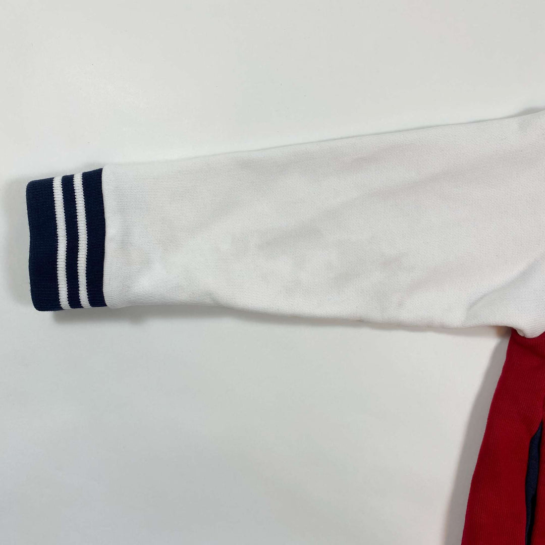 Petit Bateau red brushed fleece varsity jacket 4Y/104 4