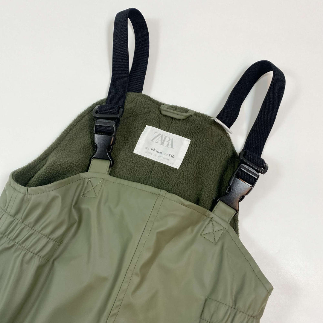 Zara khaki thermo rain trousers 4-5Y/110 2