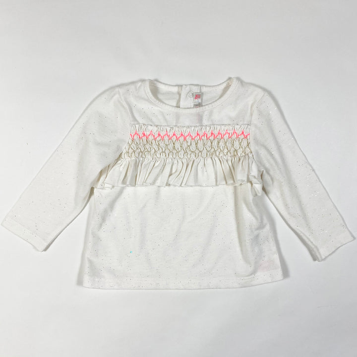 Billieblush white neon detail glitter blouse 12M/74