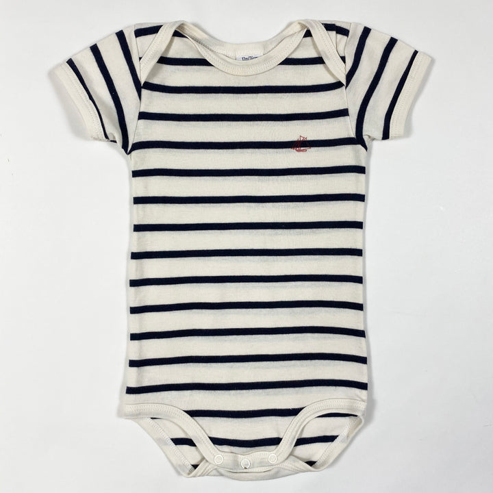 Petit Bateau navy striped short-sleeved body 12M/74