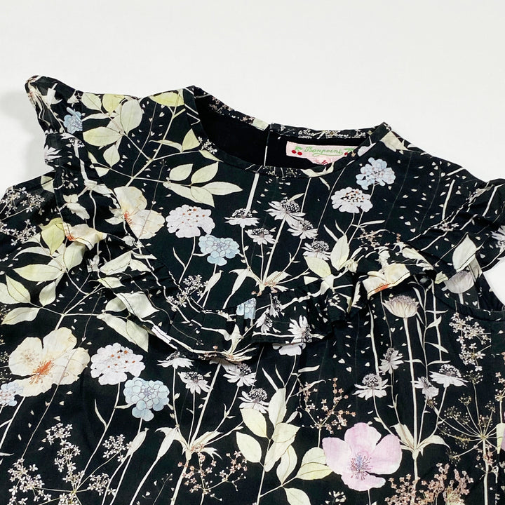 Bonpoint black floral blouse 4Y 2