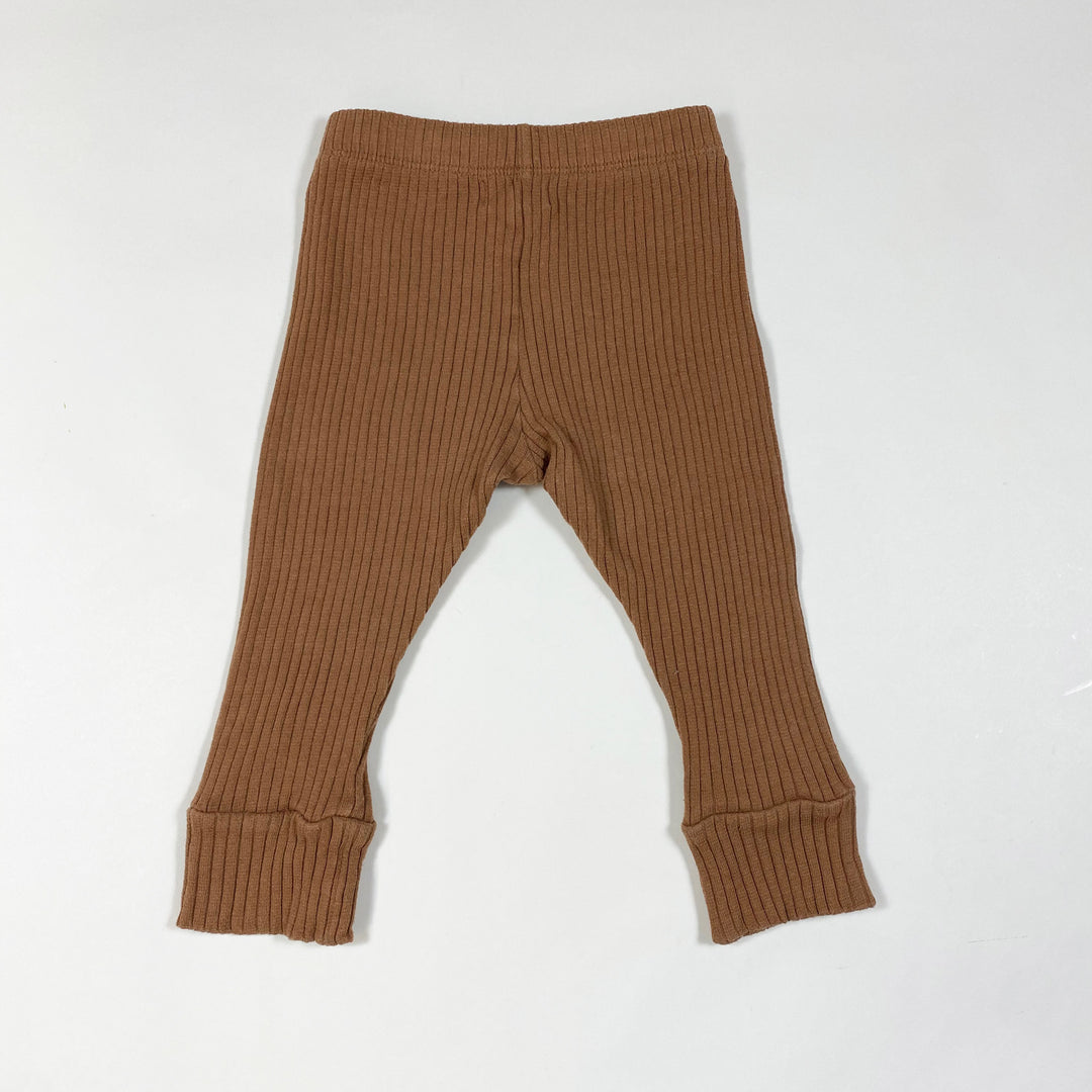 The Simple Folk camelfarbene Rippstrick-Leggings 12-18M