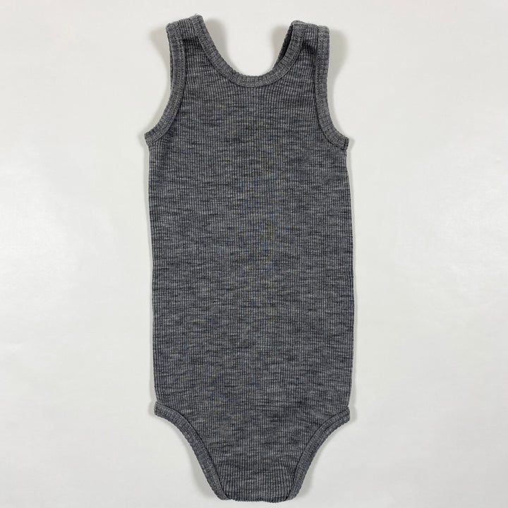 Minimalisma grey rib merino sleeveless body 6-12M 3