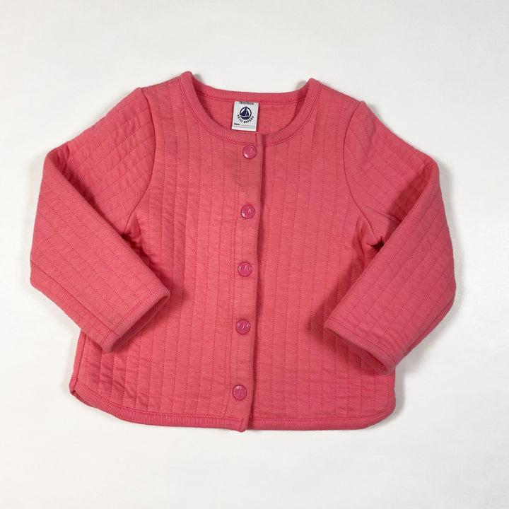 Petit Bateau pink quilted jacket 18M/81 1