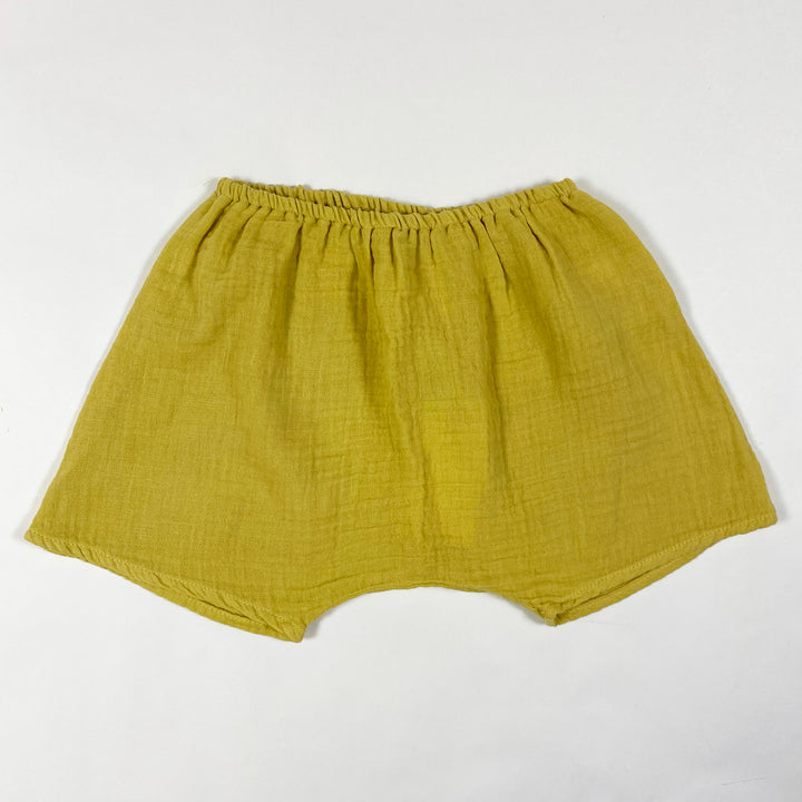 Boy + Girl lime muslin shorts Nico Mustard Second Season 12-18M
