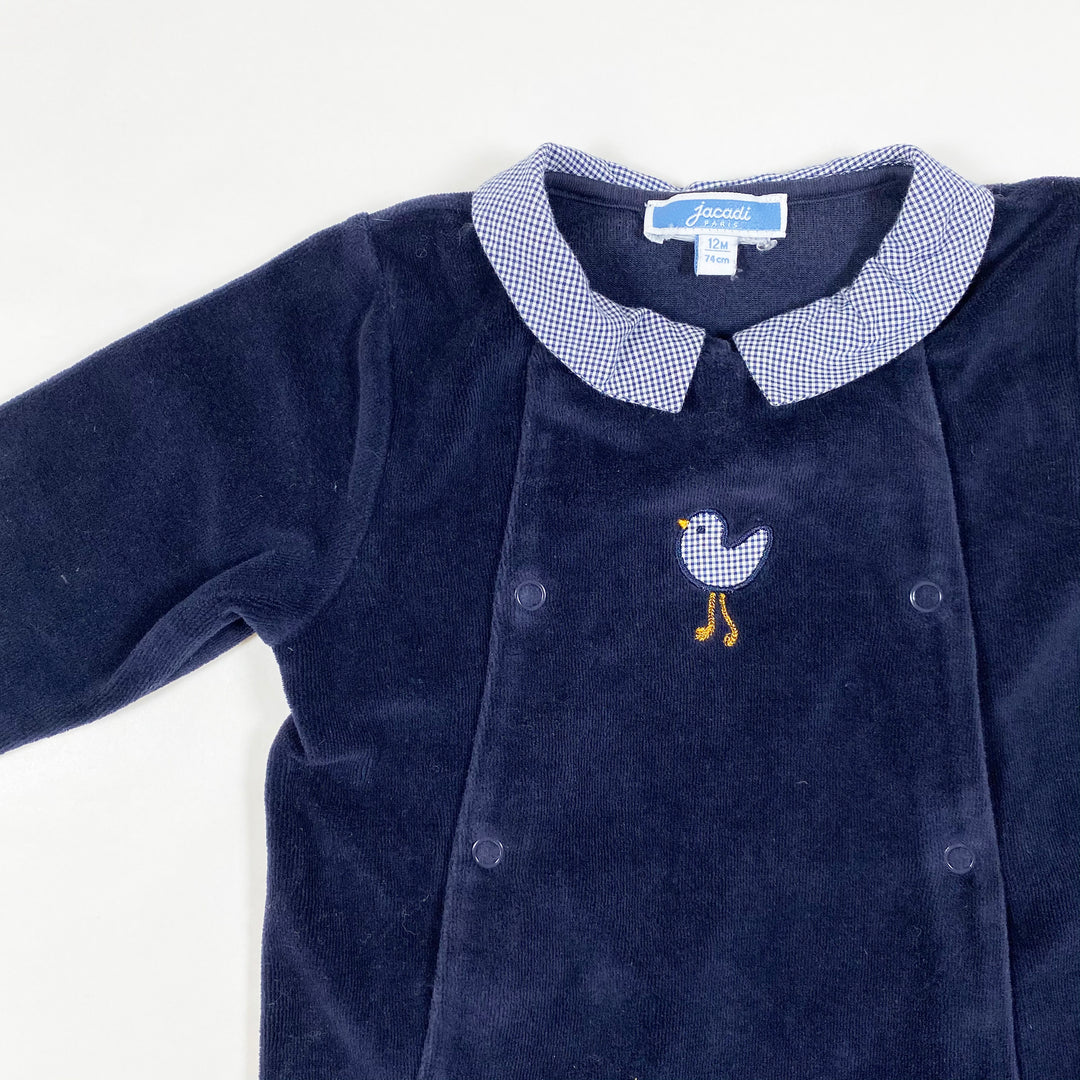 Jacadi navy velvet pyjama 12M/74 2